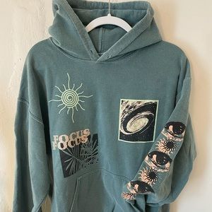 Urban Outfitter Focus Pigment Dye Hoodie Sweatshirt